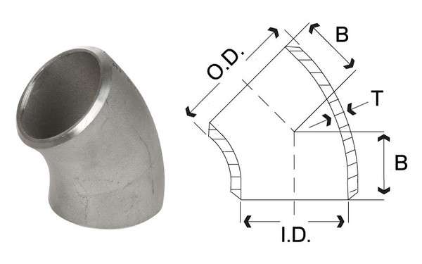 45-degree elbow pipe