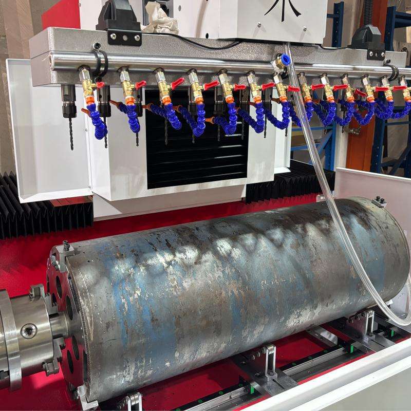 Close-up of a high-speed spindle on an Armpre CNC machine.