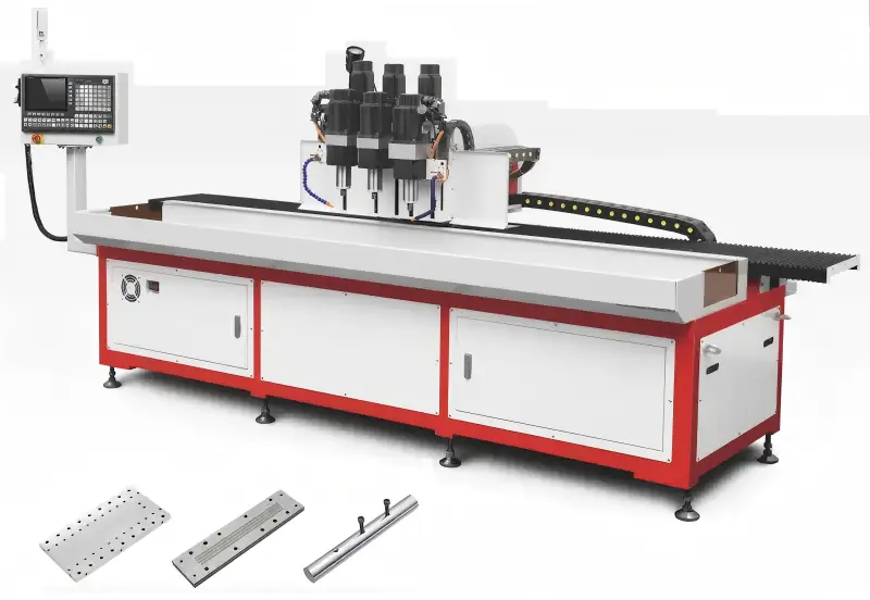 Multi spindle tapping machine for liquid cooling manifold production